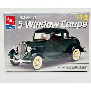 AMT Ertl '34 Ford 5 Window Coupe 1:25 Plastic Model Kit 8214 New Sealed